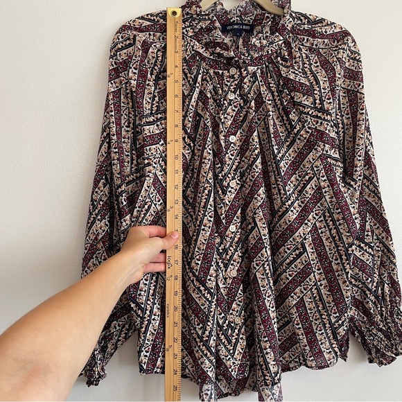 Veronica Beard Calisto Button Down Feminine Ruffle Collar Smocked Cuff Shirt XL - Picture 9 of 13